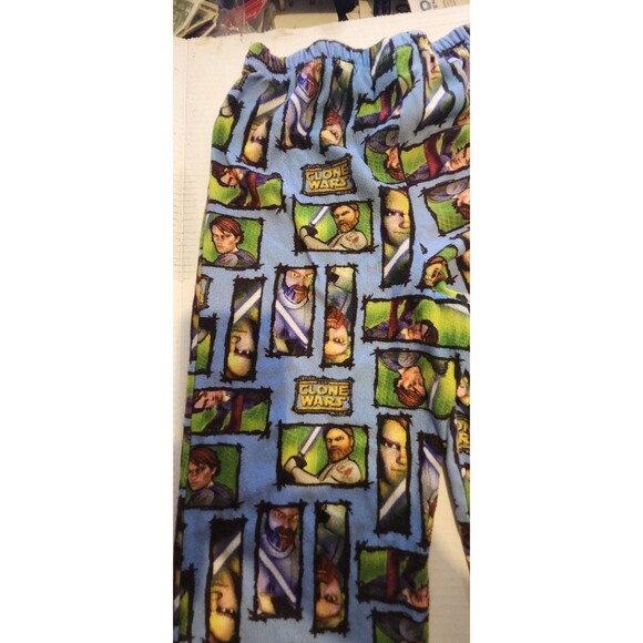 Star Wars Clone Wars Pajama Pants Kids Size 10/12 Boys Sleepwear Obi-Wan Anakin - Picture 2 of 7